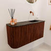 Mondiaz JOYA-DLUX 81.6cm toiletmeubel - ronding links kleur Ruby - Wastafel FAYE positie Rechts Zonder kraangat kleur Lava. SW1423648