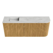 Mondiaz JOYA-DLUX 101.6cm meuble de salle de bains - arrondi droit couleur Oak - Vasque FAYE position Gauche Sans trou de robinet couleur Opalo. SW1422176
