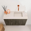 Mondiaz JOYA-DLUX 60cm meuble de toilette - couleur Shadow - Vasque FAYE position Droite Sans trou de robinet couleur Meli. SW1424884