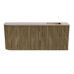 Mondiaz JOYA-DLUX Meuble de toilette 101,6cm - arrondi gauche couleur Dusk - Lavabo FAYE position Droite 1 trou de robinet couleur Saba. SW1426098