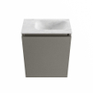 MONDIAZ TURE-DLUX Meuble toilette - 40cm - Smoke - EDEN - vasque Opalo - position droite - 1 trou de robinet SW1104575