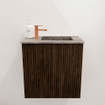Mondiaz JOYA-DLUX 40cm toiletmeubel - kleur Walnut - Wastafel FAYE positie Rechts 1 kraangat kleur Oza. SW1424555