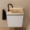 MONDIAZ TURE-DLUX 40cm toiletmeubel Linen. EDEN wastafel Frappe positie rechts. Met 1 kraangat. SW1102820