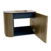 Mondiaz JOYA-DLUX Meuble de salle de bains 51,6cm - arrondi gauche couleur Dusk - Vasque FAYE position Droite Sans trou de robinet couleur Saba SW1426078