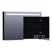 BRAUER Promise Deluxe Armoire de toilette 100x70cm éclairage intégré rectangulaire 2 portes pivotantes MDF Noir Mat SW371656