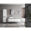 Duravit ketho 2 meuble sous lavabo avec plaque console et 2 tiroirs pour lavabo à gauche 160x55x45.9cm avec poignées blanc anthracite mat SW772076
