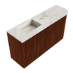 Mondiaz JOYA-DLUX Meuble de salle de bains - arrondi droit couleur Ruby - Vasque FAYE position Gauche 1 trou de robinet couleur Frappe SW1423489