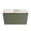 MONDIAZ TURE-DLUX Meuble toilette - 80cm - Army - EDEN - vasque Frappe - position centrale - 1 trou de robinet SW1102651