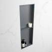 Mondiaz EASY Niche salle de bains - 149.5x8x29.5cm - à encastrer ou à monter - 2 compartiments - Plata | Plata SW1017049