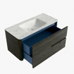 Mondiaz CIRO-DLUX Meuble de salle de bains - 100x45x50cm - Vasque en solid surface Opalo - 1 lavabo au milieu - 1 trou de robinetterie - 2 tiroirs - Shadow SW1532391