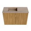 Mondiaz JOYA-DLUX 60cm meuble de toilette - couleur Oak - Vasque FAYE position Gauche Sans trou de robinet couleur Saba. SW1424171
