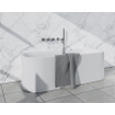 Fortifura Nebbio Ensemble combiné baignoire - robinet thermostatique - coude mural avec support de douchette - flexible de douche lisse - barre de douchette - bec - inox brossé SW1238018