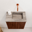 Mondiaz JOYA-DLUX 40cm toiletmeubel - kleur Ruby - Wastafel FAYE positie Rechts Zonder kraangat kleur Oza. SW1425489