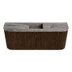 Mondiaz JOYA-DLUX 103.2cm toiletmeubel - ronding links en rechts kleur Walnut - Wastafel FAYE positie Midden Zonder kraangat kleur Sombra. SW1424776