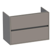 BRAUER Adore wastafelonderkast ondiep - 80x39x55cm - 2 softclose lades - greeploos - 1 sifon uitsparing - mat taupe SW1198488