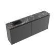 MONDIAZ TURE-DLUX 120cm toiletmeubel Dark Grey. EDEN wastafel Lava positie links. Zonder kraangat. SW1103756