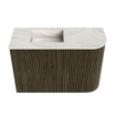 Mondiaz JOYA-DLUX Meuble de salle de bains 61,6cm - arrondi droit couleur Shadow - Vasque FAYE position Gauche 1 trou de robinet couleur Ostra. SW1423029