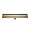 Wiesbaden Douchegoot met flens en tegelrooster 80 x 7 cm geborsteld messing SW1138569