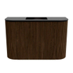 Mondiaz JOYA 63.2cm meuble de salle de bains - arrondi gauche et droite couleur Walnut - Vasque FAYE position Milieu Sans trou de robinet couleur Urban SW1421383