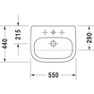 Duravit D Code lavabo semi-encastré avec fixation incluse 55x44cm 1 trou de robinet blanc 0315115