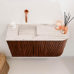 Mondiaz JOYA-DLUX 71.6cm toiletmeubel - ronding rechts kleur Ruby - Wastafel FAYE positie Links Zonder kraangat kleur Nata. SW1425453