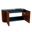 Mondiaz JOYA-DLUX 81.6cm toiletmeubel - ronding links kleur Ruby - Wastafel FAYE positie Rechts Zonder kraangat kleur Lava. SW1423648