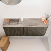 Mondiaz JOYA-DLUX 101.6cm toiletmeubel - ronding rechts kleur Shadow - Wastafel FAYE positie Links 1 kraangat kleur Oza. SW1425074