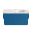 MONDIAZ TURE-DLUX Meuble toilette - 80cm - Jeans - EDEN - vasque Frappe - position droite - sans trou de robinet SW1102796