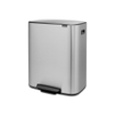 Brabantia Bo Poubelle à pédale - 60 litres - seau intérieur en plastique - matt steel fingerprint proof SW1117454