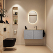 MONDIAZ TURE-DLUX Meuble toilette - 100cm - Plata - EDEN - vasque Frappe - position centrale - 1 trou de robinet SW1102954