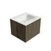 Ensemble de meuble de salle de bain Mondiaz KURVE-DLUX - 50x46x40cm - 1 tiroir - lavabo en solid surface - milieu - sans trou de robinet - Shadow SW1414118