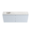 MONDIAZ TURE-DLUX Meuble de toilettes 120 cm Clay. Lavabo EDEN Ostra position gauche. Avec 1 trou de robinet. SW1104811