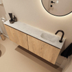 MONDIAZ TURE-DLUX Meuble de toilettes 120 cm Washed Oak. Lavabo EDEN Opalo position droite. Avec 1 trou de robinet. SW1104623