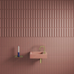 Clou Flush 3 fontein 36x18cm met kraangat rechts mat roze keramiek SW795717