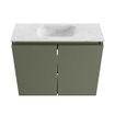 MONDIAZ TURE-DLUX Meuble de toilettes 60 cm Army. EDEN vasque Opalo position milieu. Avec 1 trou de robinet. SW1104204
