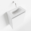 MONDIAZ TURE Kit lave-mains - 40x23x50cm - 0 trous de robinet - 1 porte - talc mat - Lavabo central - Solid Surface Blanc SW474883