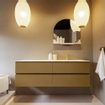 Mondiaz VICA-DLUX ensemble de meuble de salle de bain - 150cm - meuble sous-vasque oro - 4 tiroirs - lavabo encastré cloud droite - 1 trou de robinet - version haute de 60cm - ostra SW1085712