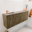 Mondiaz JOYA-DLUX Meuble de salle de bains 111,6cm - arrondi droit couleur Dusk - Vasque FAYE position Gauche 1 trou de robinet couleur Saba. SW1426092