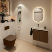 MONDIAZ TURE-DLUX Meuble toilette - 60cm - Rust - EDEN - vasque Opalo - position gauche - sans trou de robinet SW1104524