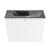 MONDIAZ TURE-DLUX Meuble toilette - 60cm - Talc - EDEN - vasque Lava - position gauche - sans trou de robinet SW1103596