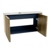 Mondiaz JOYA-DLUX Meuble de toilette 81.6cm - arrondi droit couleur Dusk - Vasque FAYE position Gauche Sans trou de robinet couleur Opalo. SW1423333