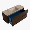 Mondiaz CIRO-DLUX Ensemble de meubles de salle de bains - 120x45x50cm - Vasque solid surface Arena - 1 lavabo au milieu - 1 perçage pour robinet - 2 tiroirs - Noyer SW1530419