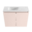 MONDIAZ TURE-DLUX Meuble toilette - 60cm - Rosee - EDEN - vasque Opalo - position gauche - sans trou de robinet SW1104493