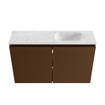 MONDIAZ TURE-DLUX Meuble toilette - 80cm - Rust - EDEN - vasque Opalo - position droite - 1 trou de robinet SW1104521