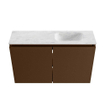 MONDIAZ TURE-DLUX Meuble WC 80 cm Rust. EDEN lavabo Opalo position droite. Avec 1 trou de robinet. SW1104521