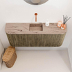 Mondiaz JOYA-DLUX Meuble de toilette 103,2 cm - arrondis gauche et droite couleur Dusk - Vasque FAYE position Milieu Sans trou de robinet couleur Arena SW1425797