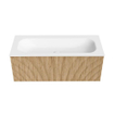 MONDIAZ KURVE 110cm Meuble salle de bain - couleur Oak - 1 tiroir - vasque BIG MEDIUM centre - 1 trou de robinet - Talc SW1138223