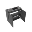 MONDIAZ TURE-DLUX meuble de toilettes 60 cm Dark Grey. EDEN lavabo Lava position droite. Sans trou de robinet. SW1103731