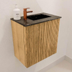 Mondiaz JOYA-DLUX 40cm toiletmeubel - kleur Oak - Wastafel FAYE positie Rechts 1 kraangat kleur Lava. SW1422052