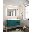 MONDIAZ VICA Badkamermeubelset - 120cm - 4 lades - wasbak Moon links - 1 kraangat - solid surface smag SW411324